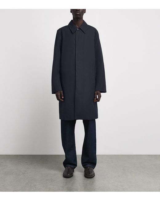 Sunspel Blue Cotton Ventile Overcoat for men