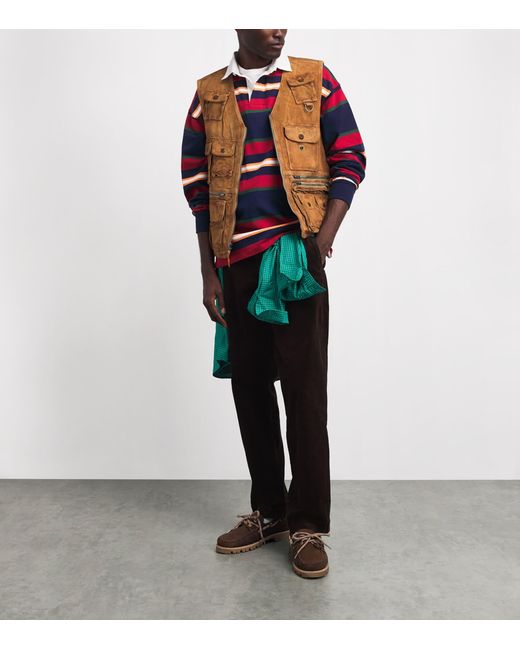 Polo Ralph Lauren Brown Suede Utility Gilet for men
