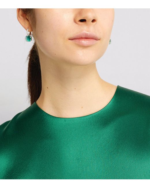 Pomellato Green Diamond, Topaz And Agate Nudo Classic Drop Earrings