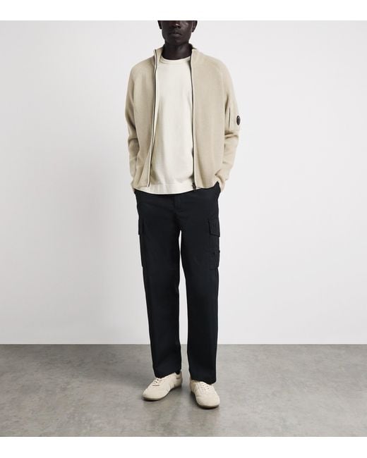 C P Company Natural Knit Zip-Up Cardigan for men