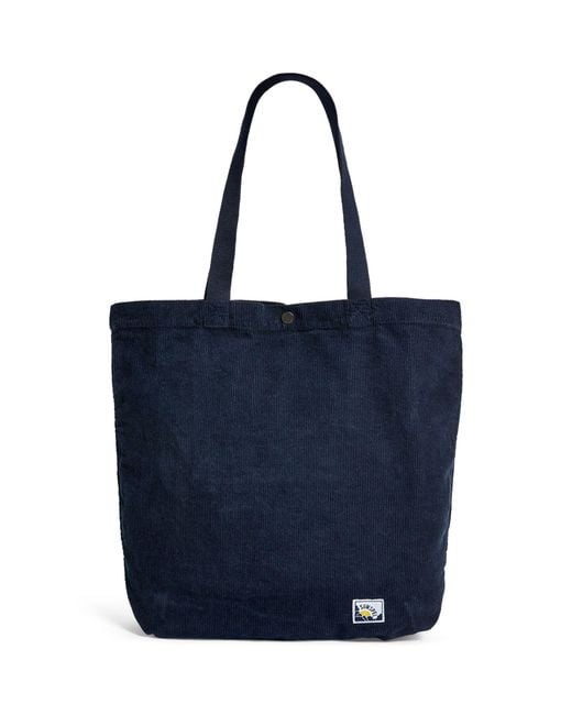 Sunspel Blue Corduroy Tote Bag for men