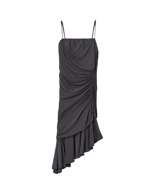 AllSaints Blue Ruched Asymmetric Sophia Mini Dress