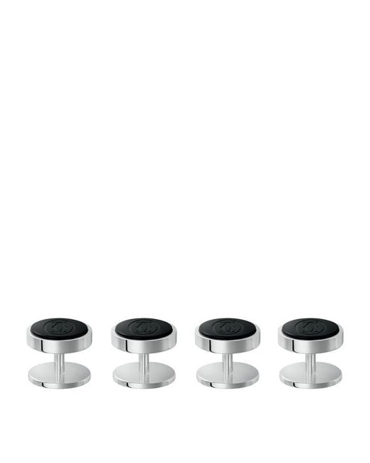 Cartier Metallic Sterling Double C De Shirt Studs for men