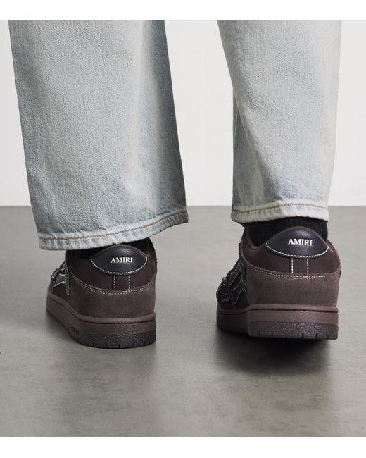 Amiri Brown Suede Skel Top Low Sneakers for men