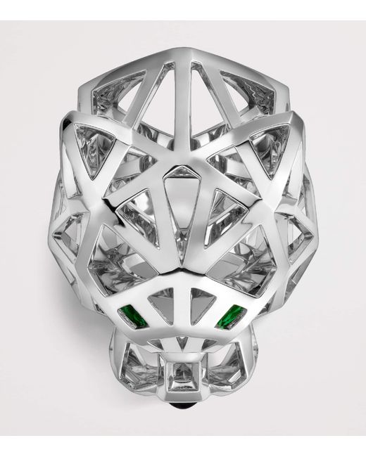 Cartier Metallic Tsavorite Garnet And Onyx Panthère De Ring
