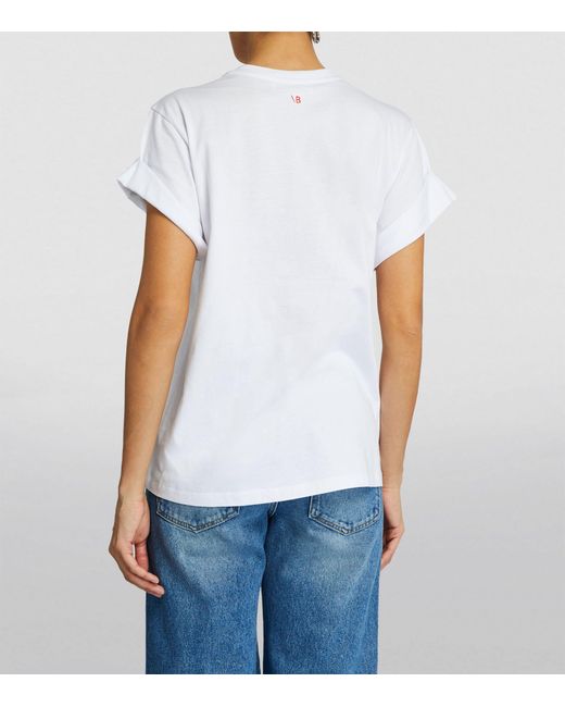 Victoria Beckham White Cotton Graphic T-shirt