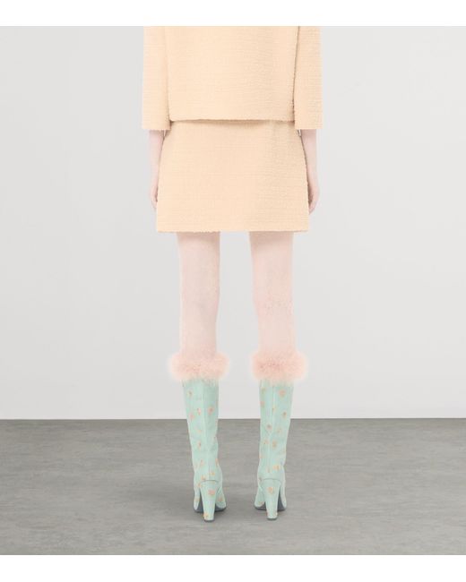Valentino Natural Virgin Wool-Blend Tweed Mini Skirt