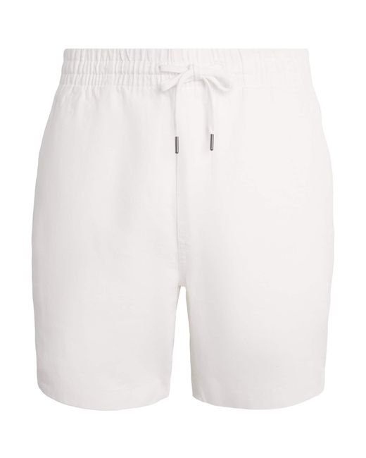 Polo Ralph Lauren White Linen Prepster Shorts for men
