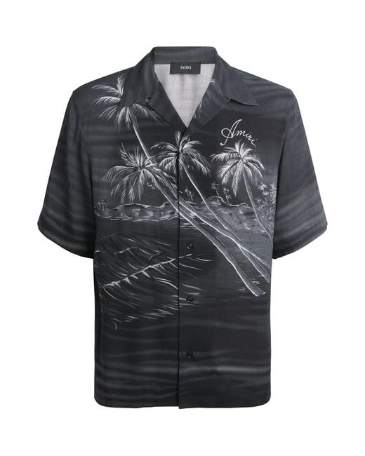 Amiri Black Palms Print Shirt for men