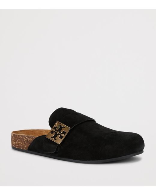 Tory Burch Black Suede Mellow Mules