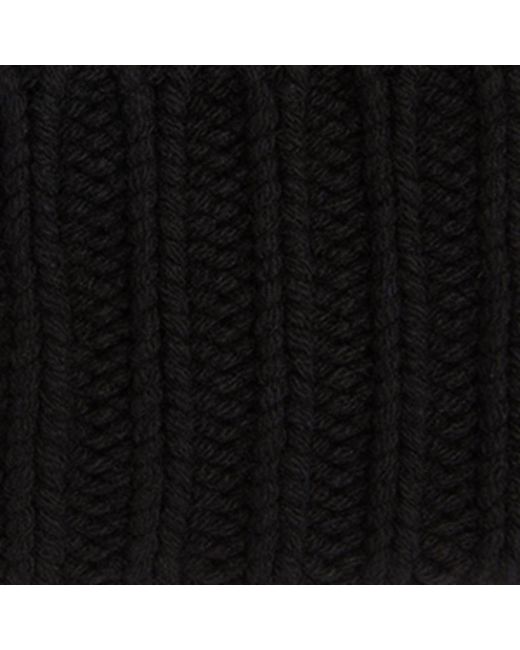 Moncler Black Wool Logo-patch Beanie
