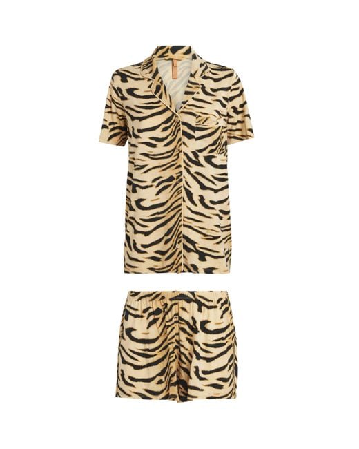 Skims Metallic Stretch-Modal Tiger Pyjamas