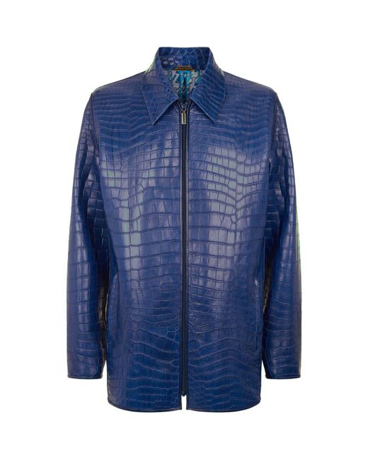 Zilli Blue Crocodile Skin Jacket for men