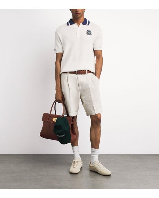 Polo Ralph Lauren White X Wimbledon Cotton Waffle-Knit Polo Shirt for men
