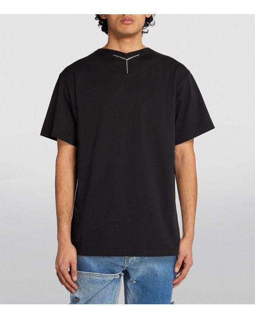 Y. Project Black Cotton Logo-embellished T-shirt for men
