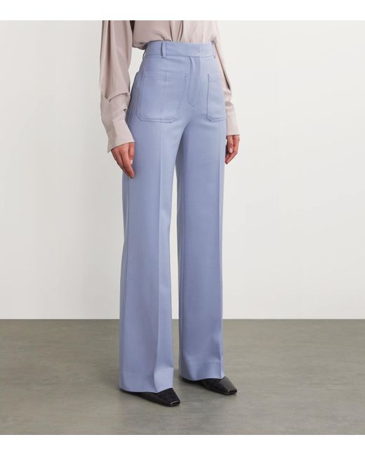 Victoria Beckham Blue Alina Tailored Trousers