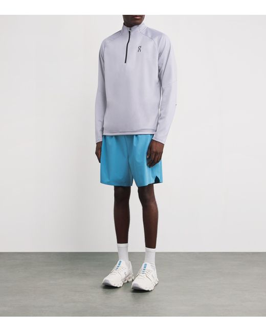 On Shoes Blue Climate Quarter-Zip Top for men