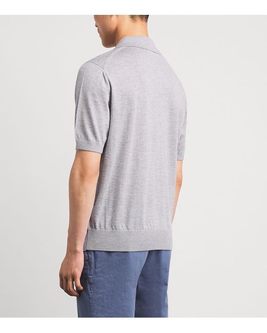 Boss Gray Virgin Wool Polo Shirt for men