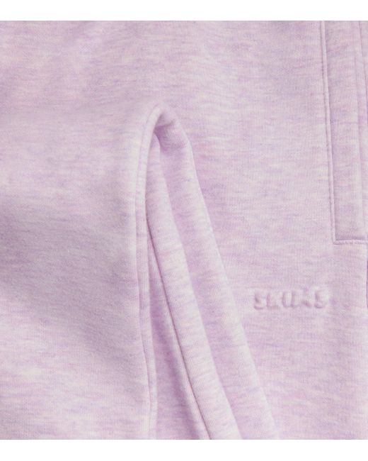 Skims Purple Cotton-Blend Fleece Straight Sweatpants