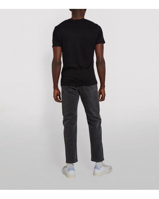 Sandro Black Linen T-shirt for men
