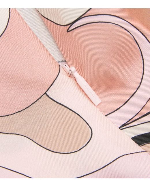 Emilio Pucci Pink Silk Twill Orchidee Print Trousers