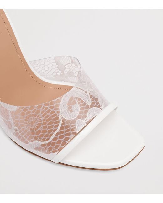 Malone Souliers White Pvc Lace Roxanne Heeled Sandals 90