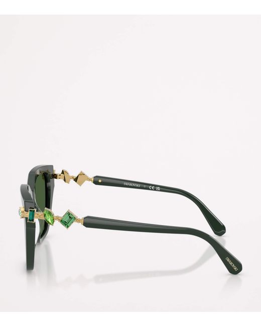 Swarovski Green Acetate Oversized Sk6041 Sunglasses