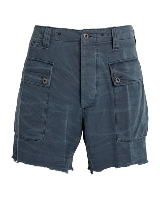 Polo Ralph Lauren Blue Herringbone Cargo Shorts for men