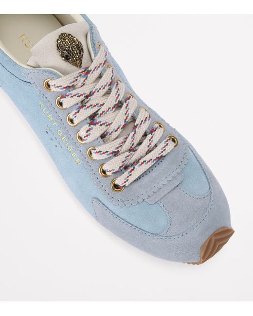 Kurt Geiger Blue Suede Islington Low-Top Sneakers