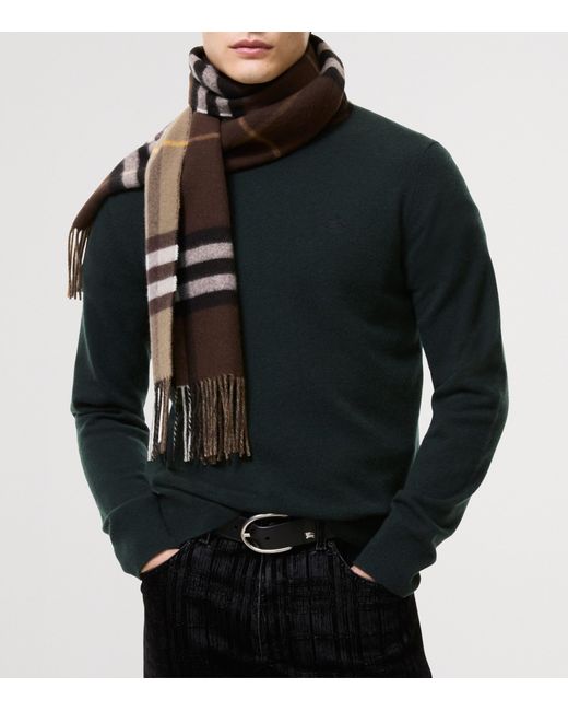 Burberry Natural Reversible Cashmere Check Scarf