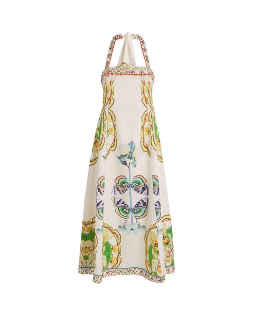 Lug Von Siga Metallic Linen Fiorenza Midi Dress