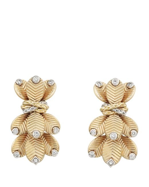 Cartier Metallic And Diamond Grain De Café Earrings