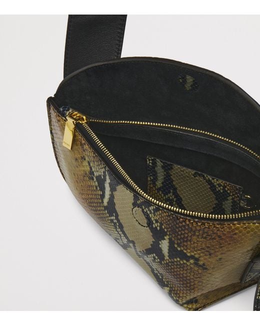 Alexander McQueen White Python-Effect Leather T-Bar Sling Cross-Body Bag