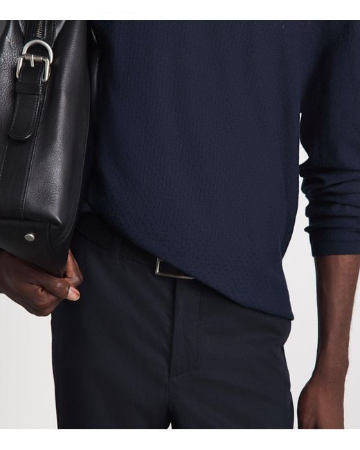 Johnstons Blue Superfine Merino Sweater for men