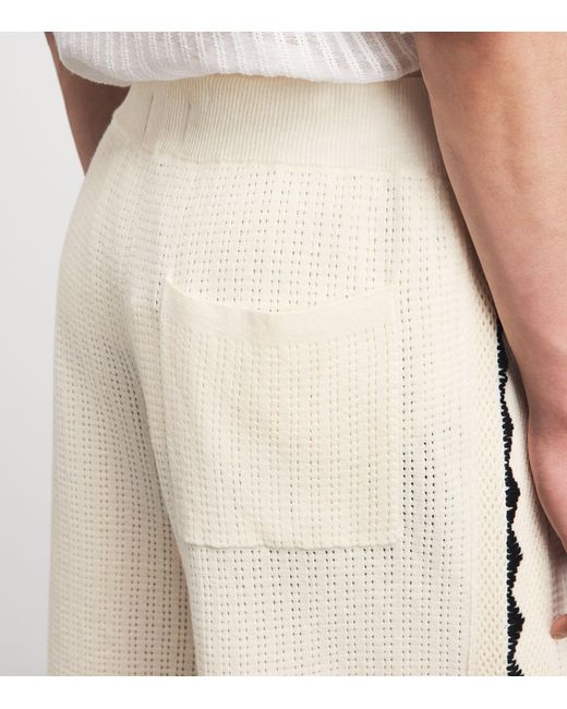 Commas Natural Cotton-Hemp Crochet Shorts for men
