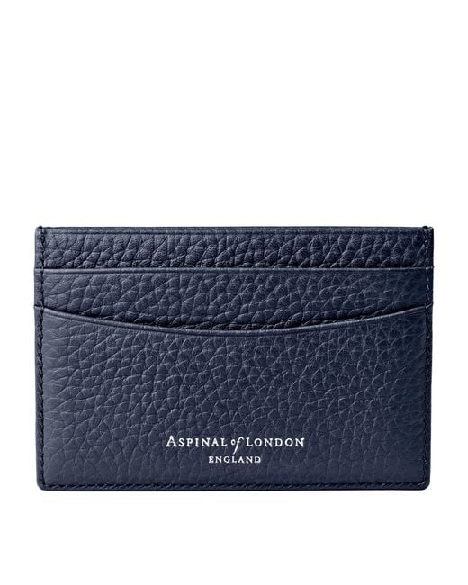 Aspinal Blue Leather Logo Card Holder
