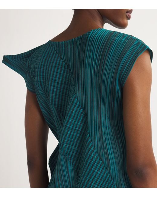 Pleats Please Issey Miyake Green Cosmic Rays Blouse