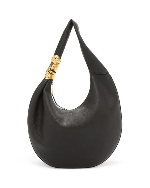 Schiaparelli Black Large Leather Soufflé Shoulder Bag