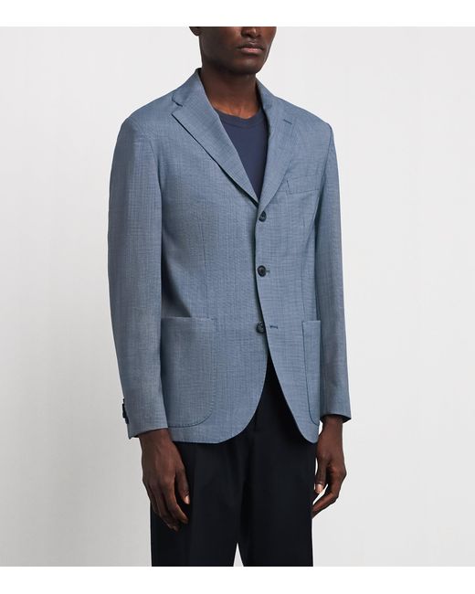 Eton of Sweden Blue Lana Tech Blazer for men