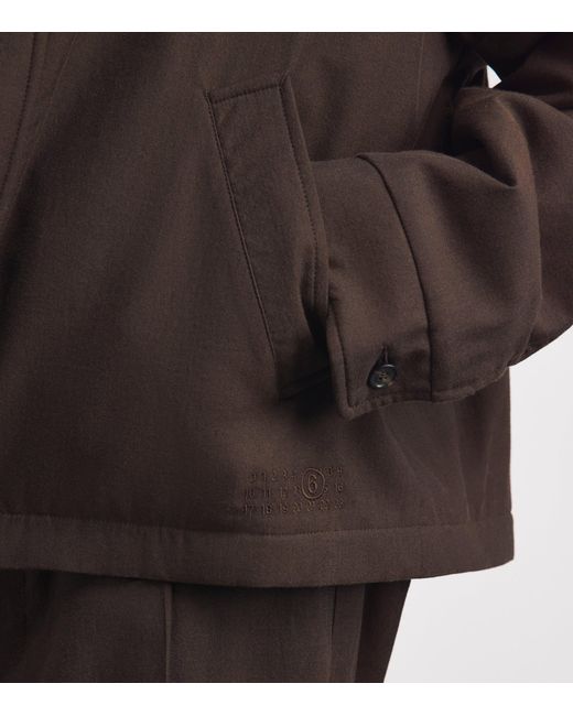 MM6 by Maison Margiela Brown Virgin Wool-Cotton Field Jacket for men