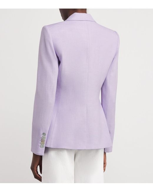 Veronica Beard Purple Double-Breasted Miller Dickey Blazer