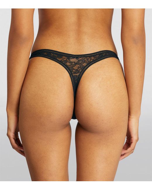 Wolford Gray Lace Thong