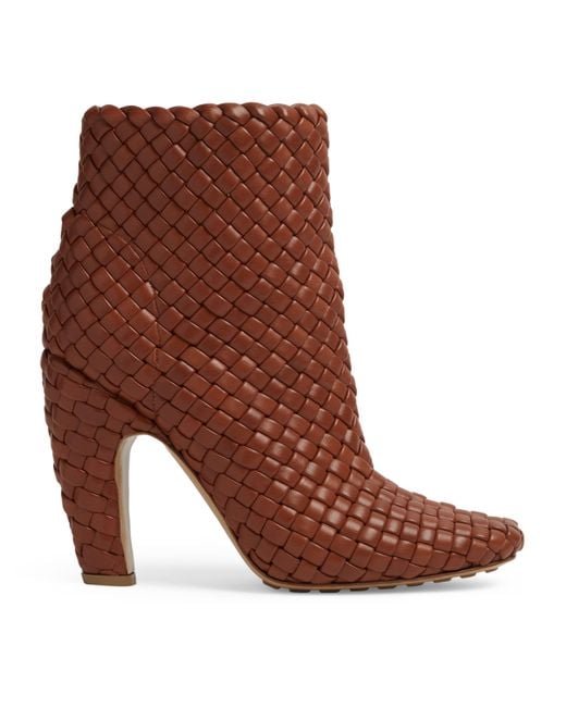 Bottega Veneta Brown Lambskin Canalazzo Ankle Boots 100