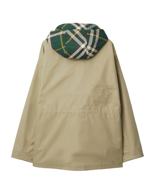Burberry Natural Cotton Gabardine Hooded Jacket for men