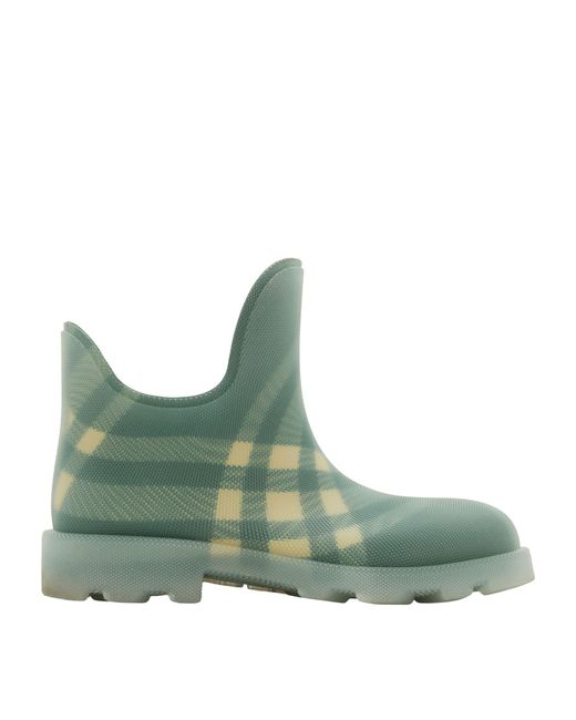 Burberry Green Check Marsh Rain Boots for men