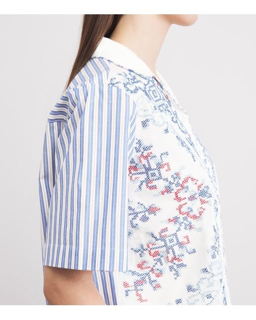 Claudie Pierlot Blue Cotton Embroidered Shirt