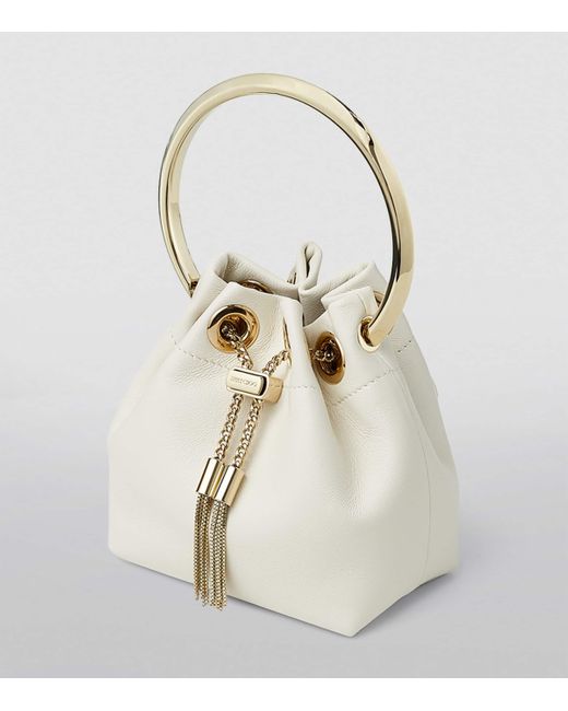 Jimmy Choo White Micro Bon Bon Top-Handle Bag