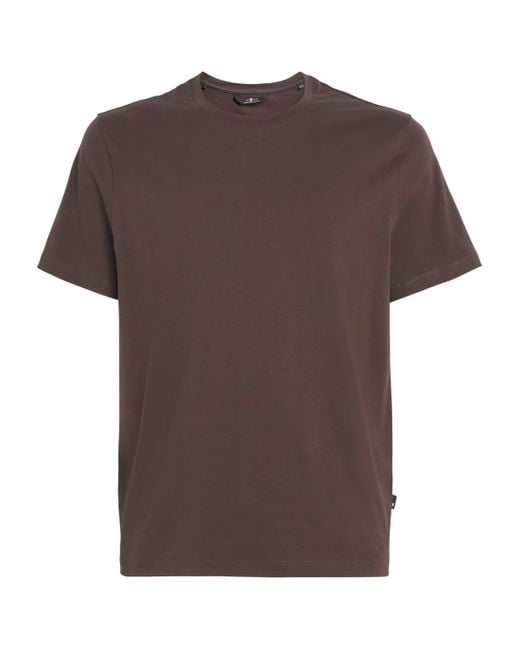 7 For All Mankind Brown Luxe Performance T-Shirt for men