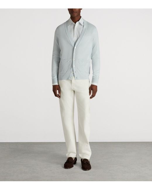 Dunhill Gray Superfine Cashmere Cardigan for men