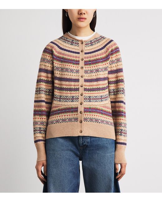 Polo Ralph Lauren Pink Wool-Blend Fair Isle Cardigan